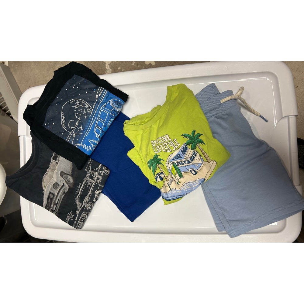EUC Lot Of 5 Mayoral Boys Shirts & Sweatpants Shorst SZ 4
